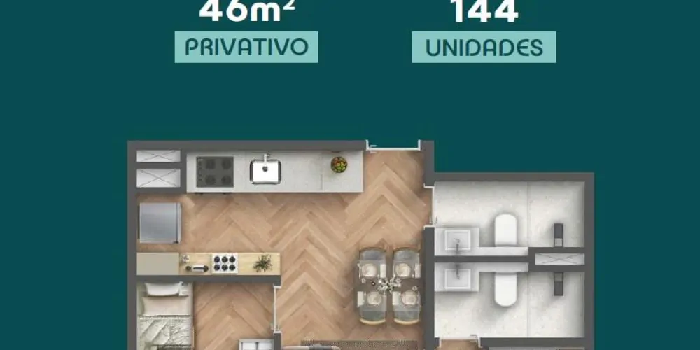 imagem planta de 44m²